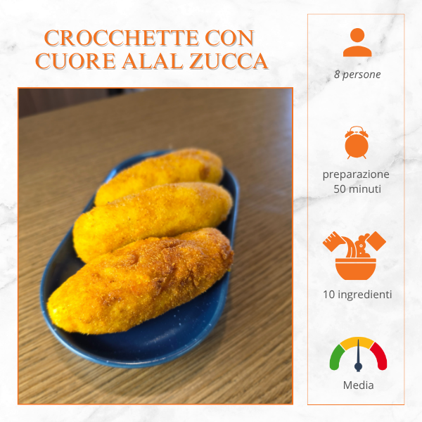 Crocchette dorate di patate e zucca, fritte e croccanti fuori con cuore morbido e cremoso